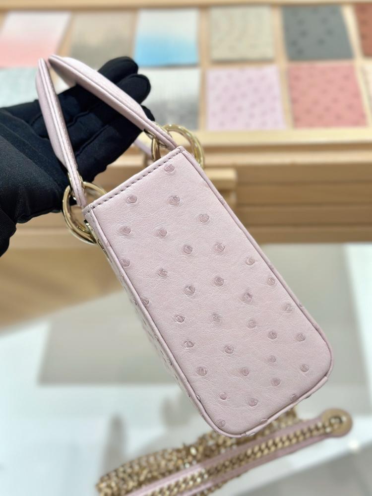 شنطة ديور Lady Ostrich Skin Dior مقاس 17cm