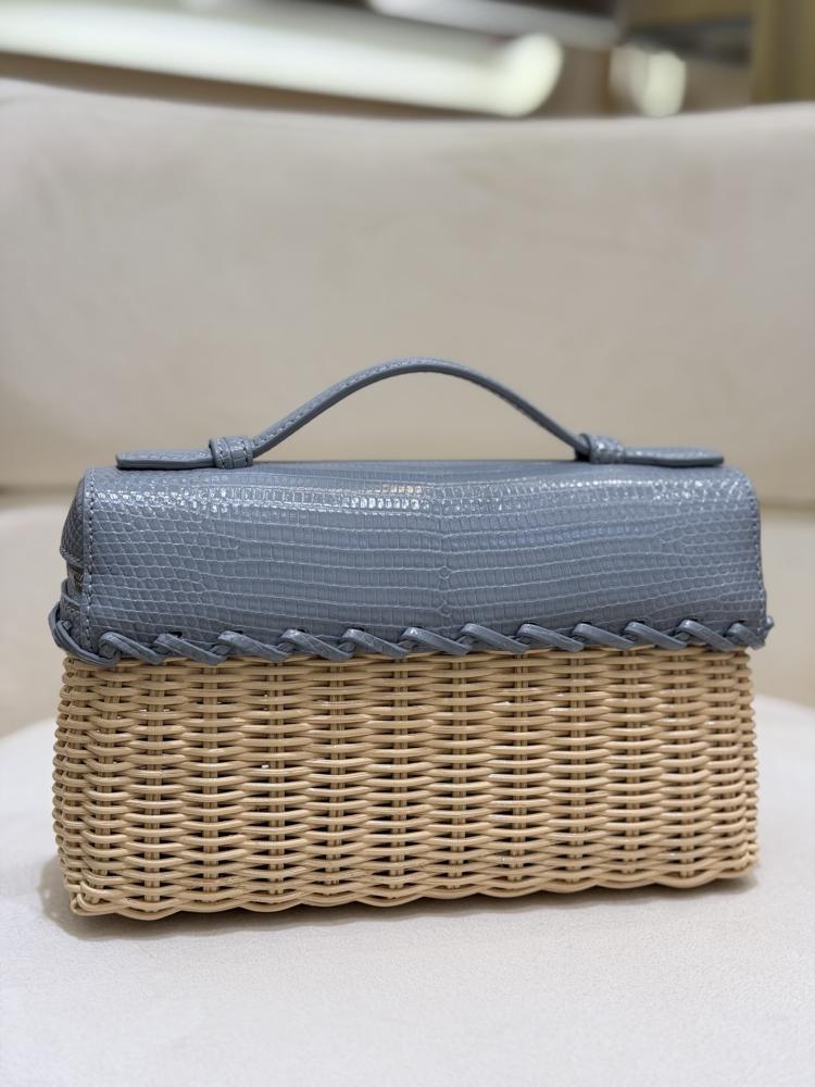 شنطة لورو بيانا Extra West Wicker Lizard Lora piana مقاس 19 cm