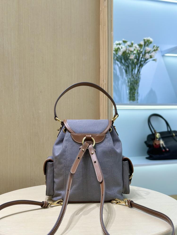شنطة ميو ميو Small Canvas Backpack Miumiu مقاس 22 cm