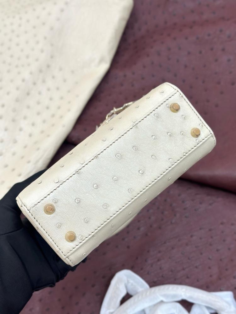 شنطة ديور Lady Ostrich Skin Dior  مقاس 17cm