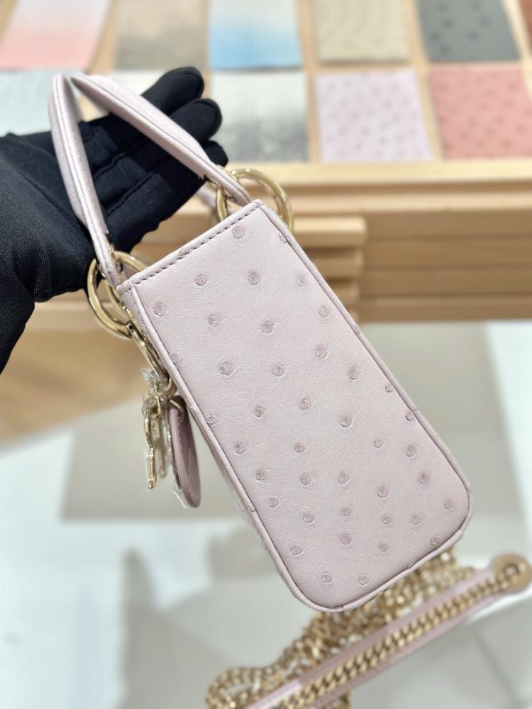 شنطة ديور Lady Ostrich Skin Dior مقاس 17cm
