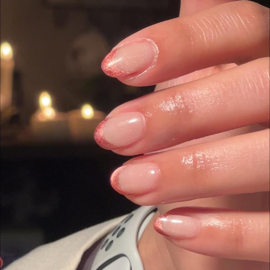 Glittery french cat eye