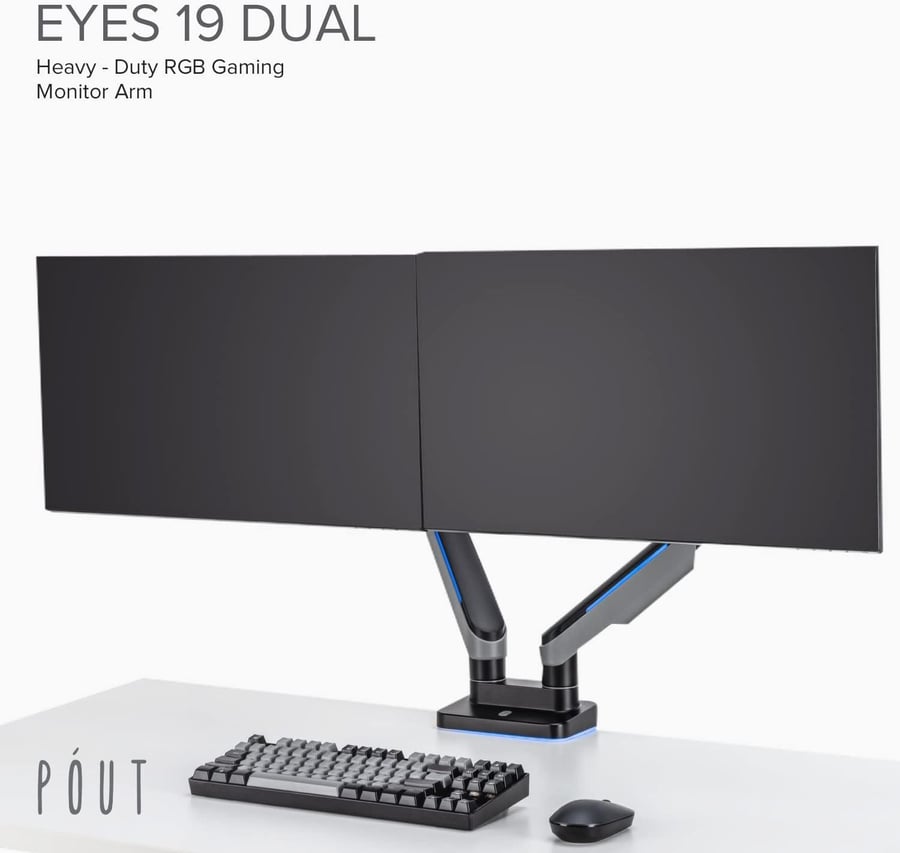 حامل مزدوج لشاشات E19 مع إضاءة RGB قابلة للتخصيص