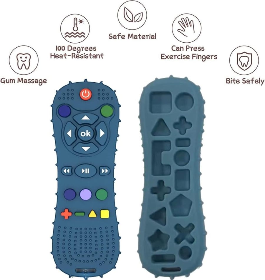 Baby Teether Toy Chew Toy for Babies 0-3-6-12-24 Months TV Remote Control Shape Teething Relief