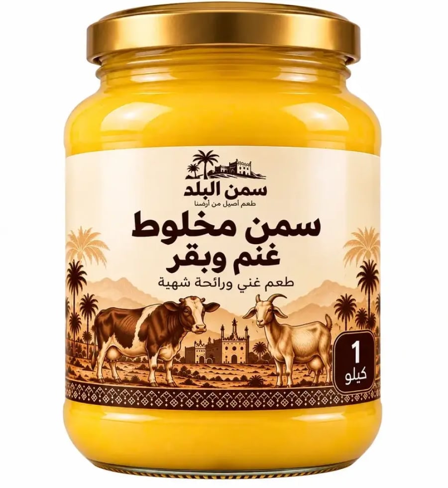 سمن مخلوط غنم وبقر بلدي (كيلو )