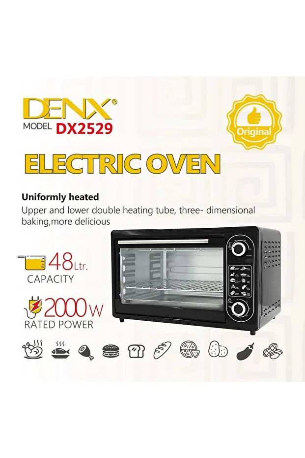 فرن كهربائي DENX  بسعة 48 لترًا، 2000 واط