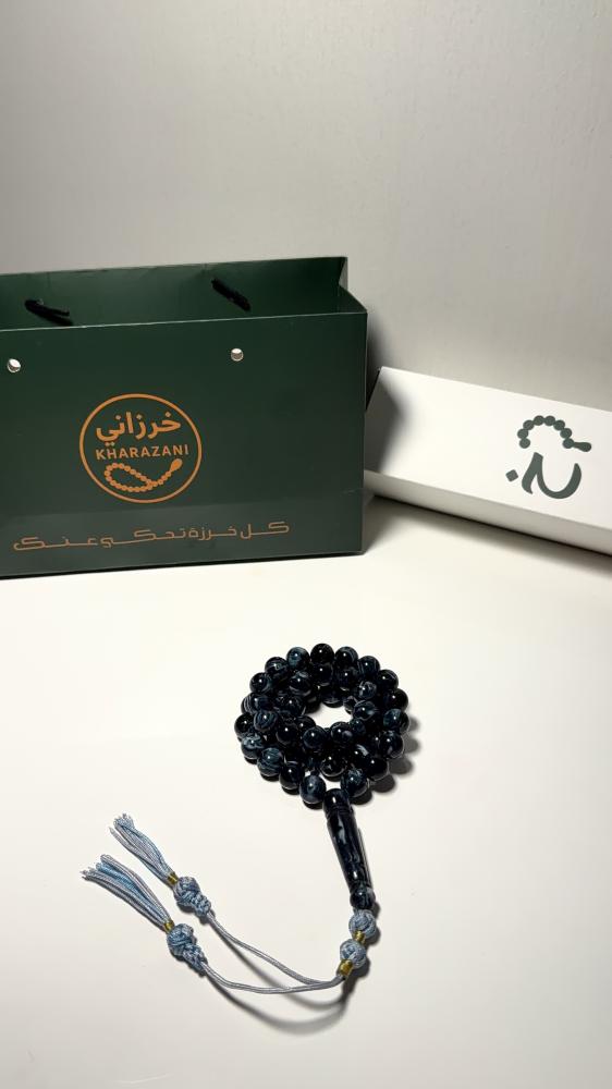 بكلايت بترولي سماوي بكركوشة ، حجم الخرز: ١٠ ملي ، نوع القصه: دائري ، عدد الخرز : ٥١