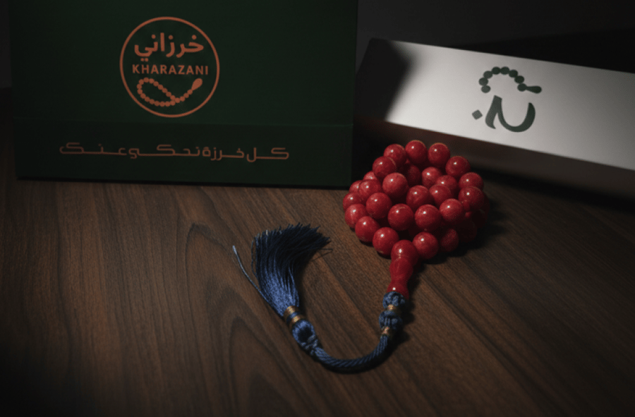 سندلس مرجاني بكركوشة ، حجم الخرز : ١٢.٥ x ١٢ ملي ، نوع القصه: ذروي منفوخ ، عدد الخرز : ٤٩