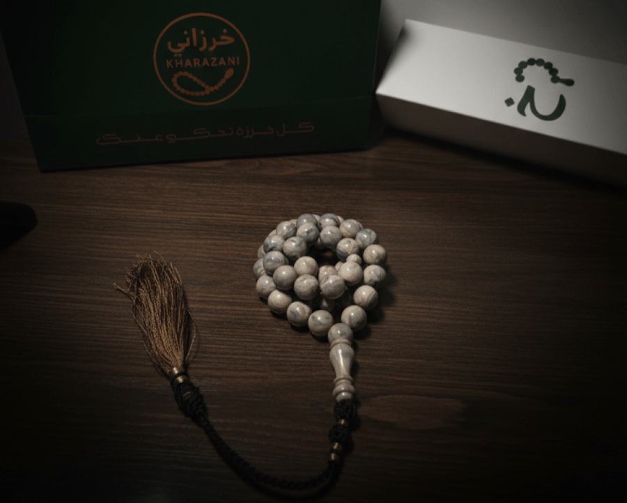 سندلس بيج رخامي بكركوشة ، حجم الخرز: ١٢ ملي ، نوع القصه: دائري ، عدد الخرز: ٤٥