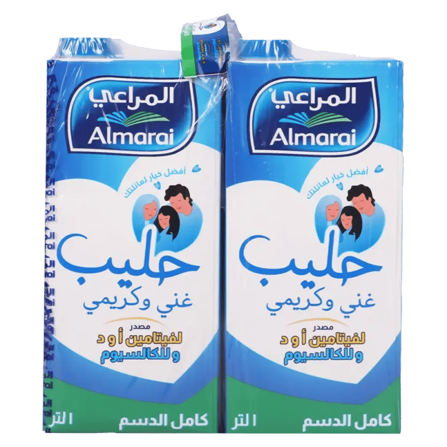 المراعي حليب كامل الدسم 4 حبات 1 لتر