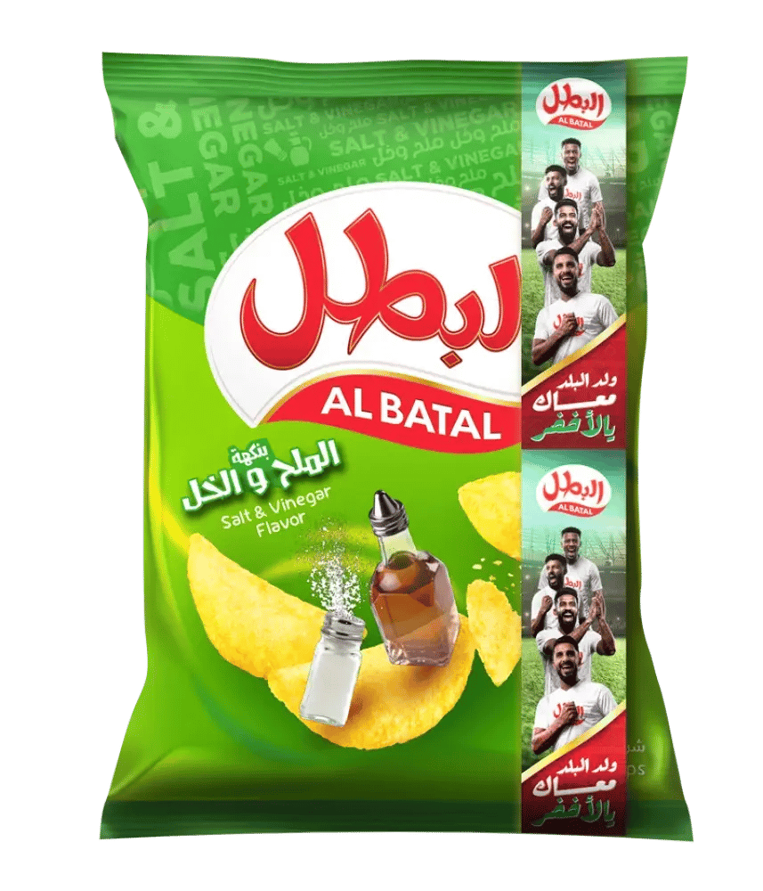 البطل رقائق بطاطس بالخل والملح 110 جم