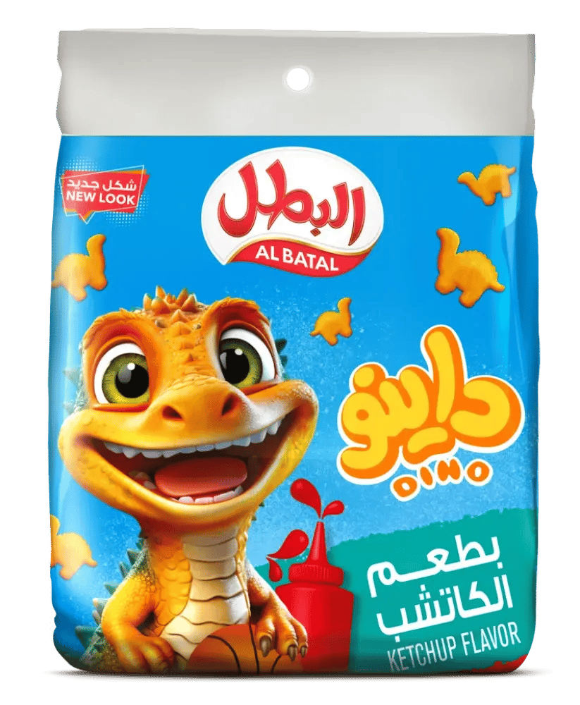 البطل داينو سناك الذرة بالكاتشب علبة 20 حبة 15جم
