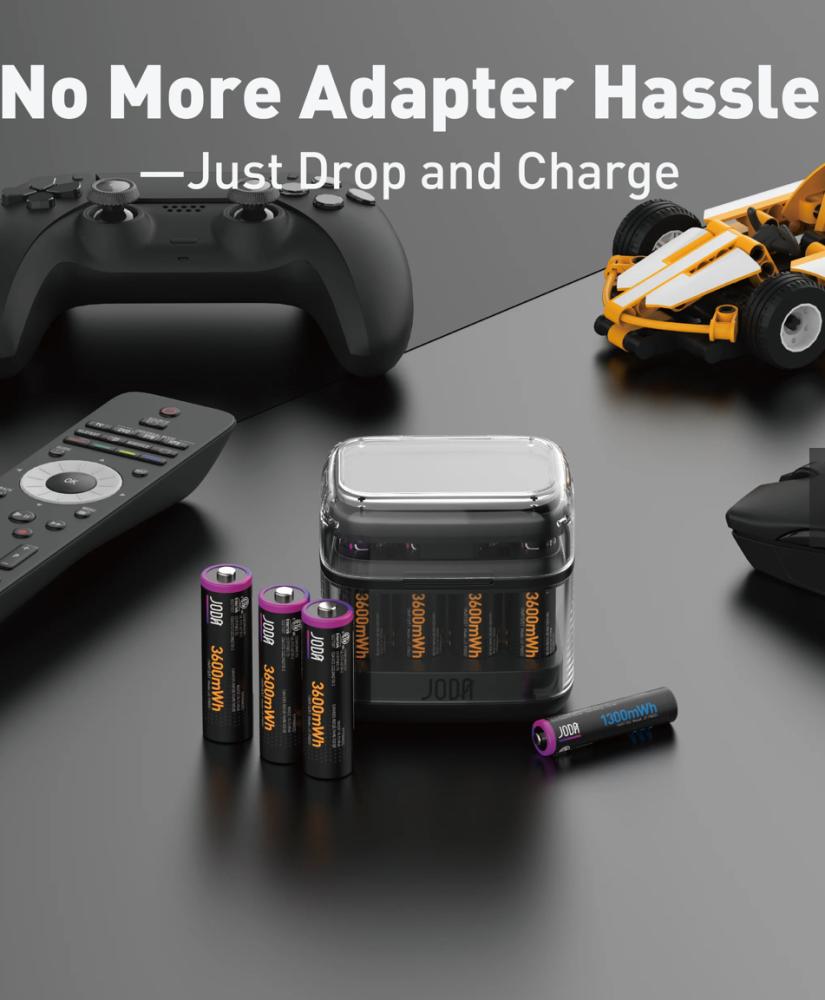 منصة بطاريات JODA HARBO - أسود JODA Harbo 8T 8 Pack 4*AA + 4*AAA Lithium Battery with Portable Charging Case BLACK - أسود ارتقِ بتجربة شحن البطاريات مع JODA HAR
