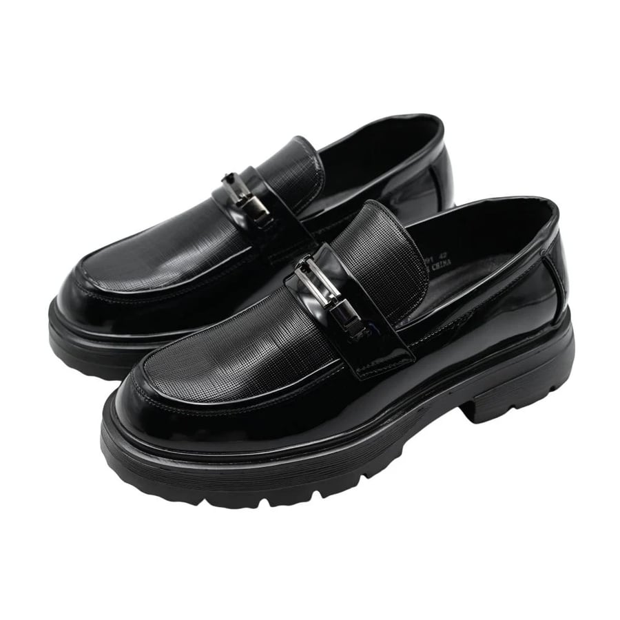 جزمة لوفر لماع FOOTSTEPS رجالي نعل سميك