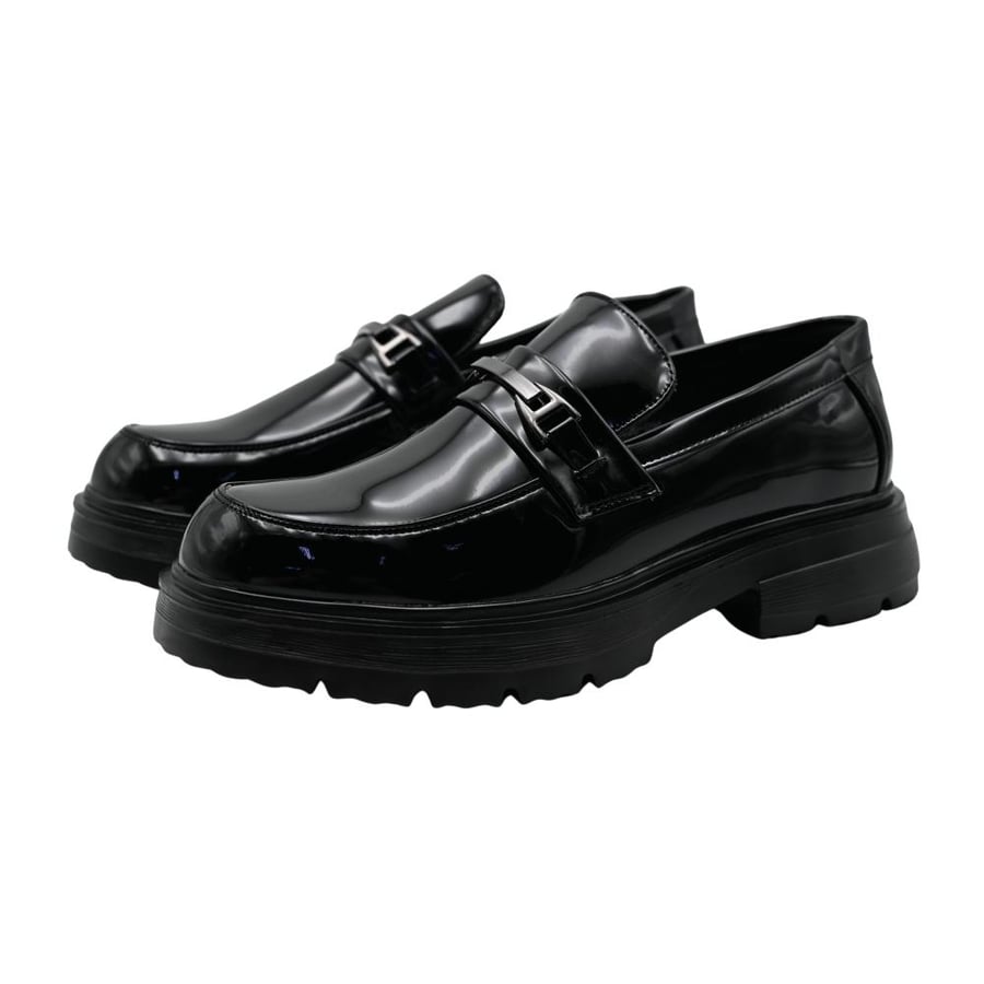 جزمة لوفر لماع FOOTSTEPS رجالي نعل سميك