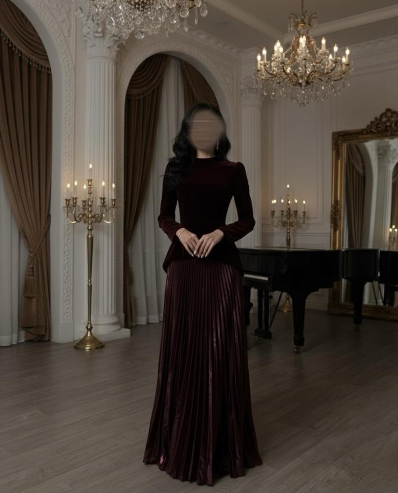 فستان سينا البرغندي
