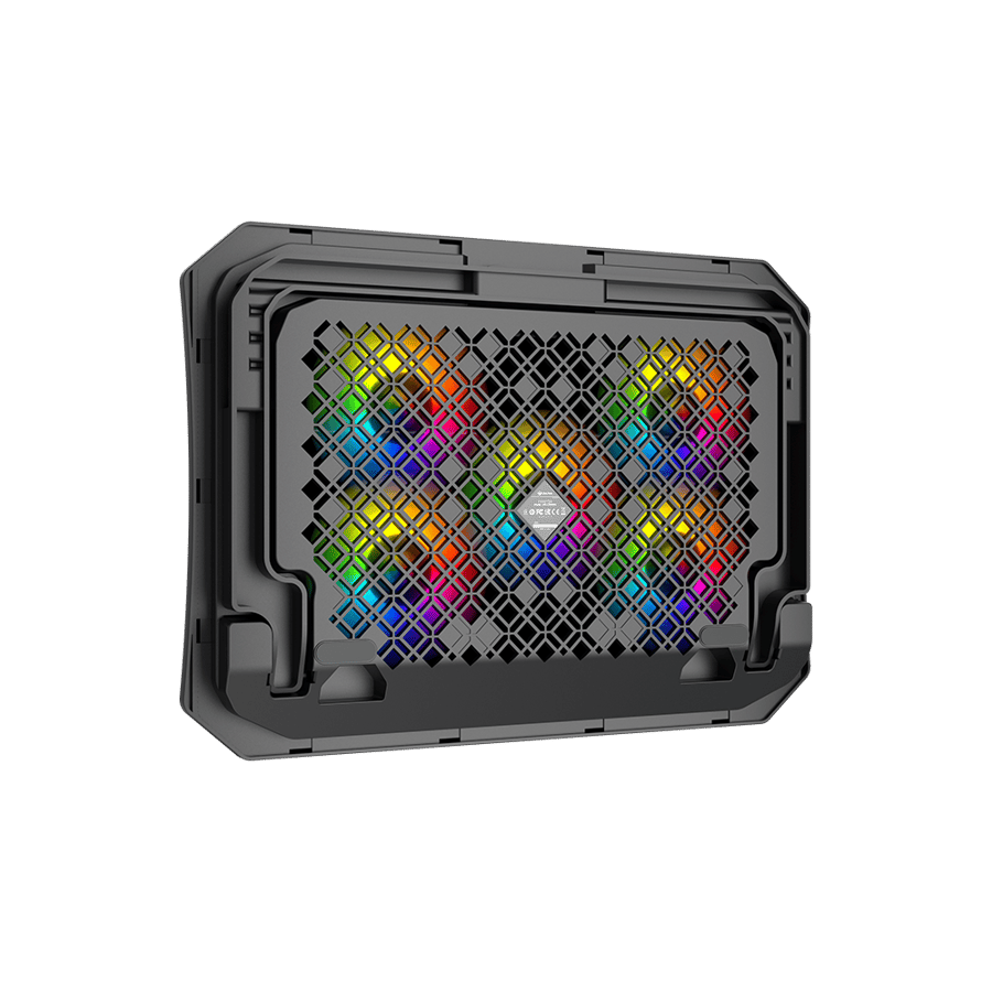 قاعدة تبريد MeeTion CP3030 للابتوب – 5 مراوح، RGB و2 USB حتى 15.6 بوصة ️