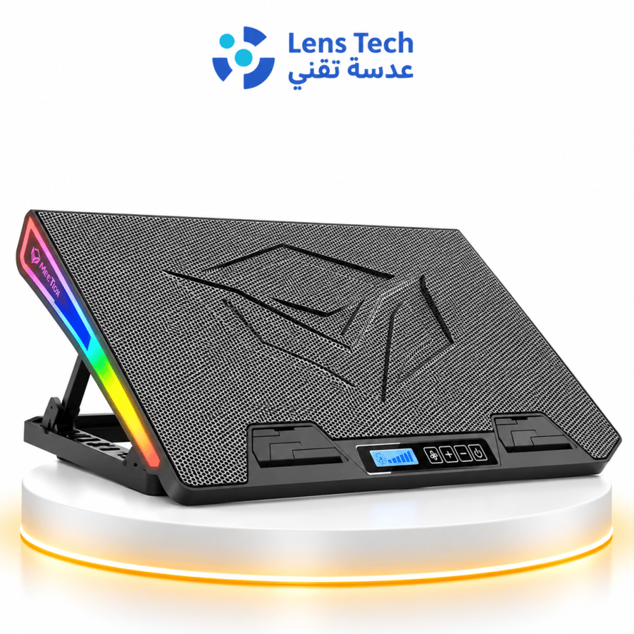 قاعدة تبريد MeeTion CP5050 للابتوب – RGB وقابلية تعديل الارتفاع حتى 19 بوصة ️
