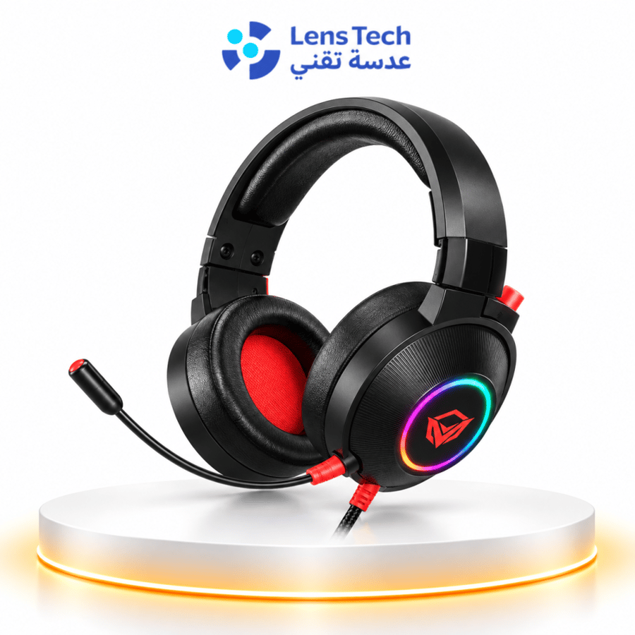 سماعة الألعاب MeeTion MT-HP012 RGB – صوت قوي، مايكروفون مدمج وإضاءة RGB