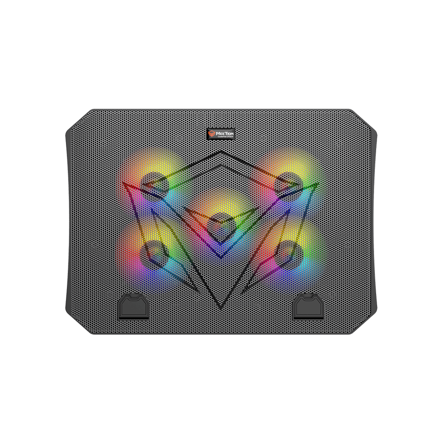 قاعدة تبريد MeeTion CP3030 للابتوب – 5 مراوح، RGB و2 USB حتى 15.6 بوصة ️