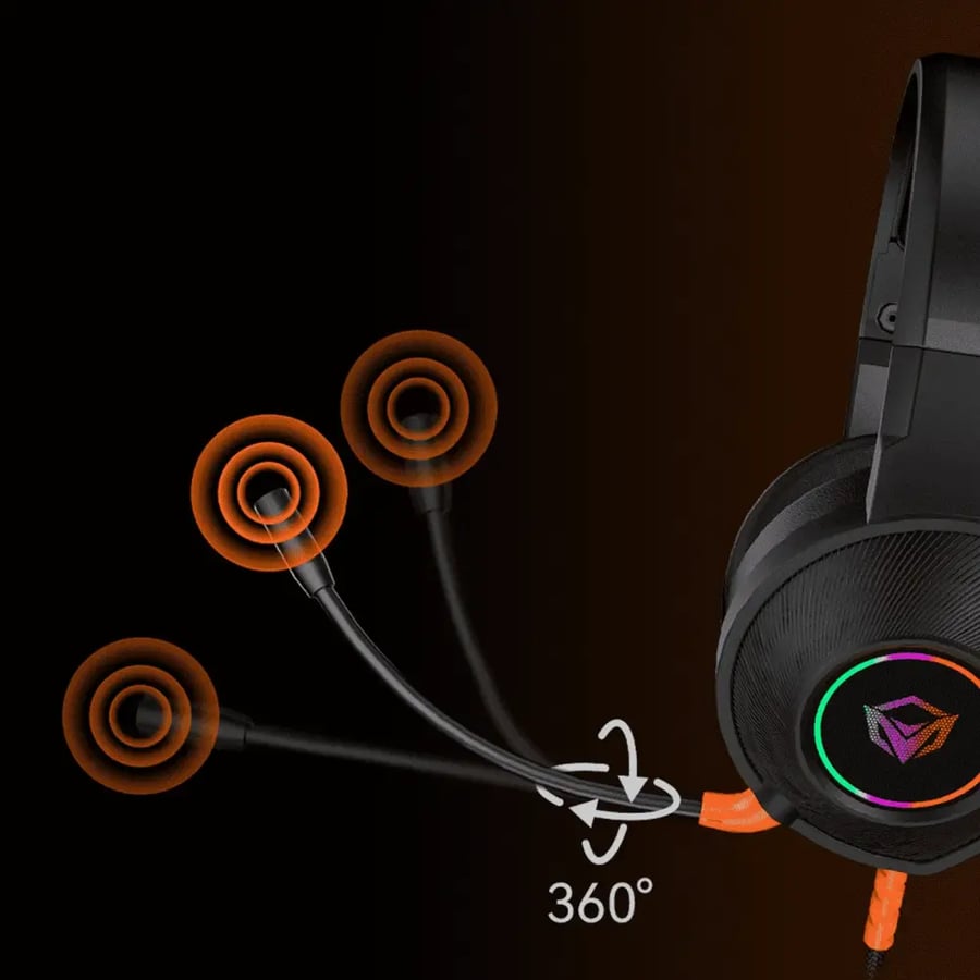 سماعة الألعاب MeeTion MT-HP012 RGB – صوت قوي، مايكروفون مدمج وإضاءة RGB