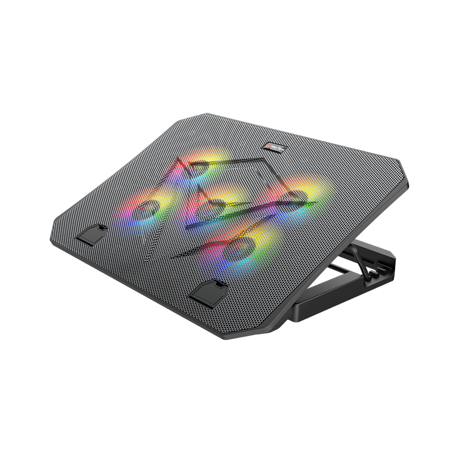 قاعدة تبريد MeeTion CP3030 للابتوب – 5 مراوح، RGB و2 USB حتى 15.6 بوصة ️