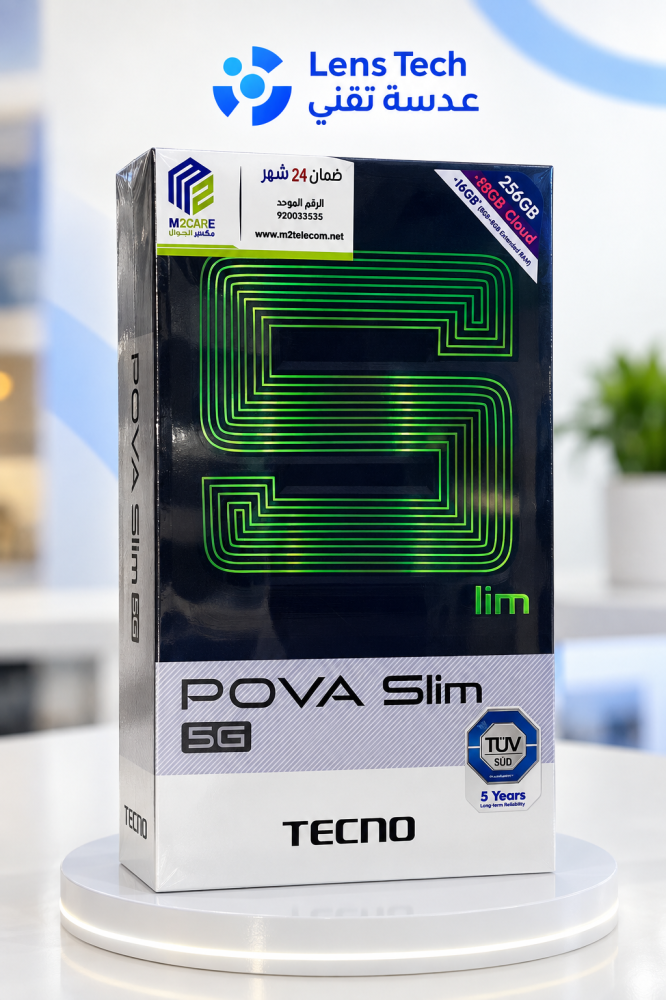هاتف TECNO POVA Slim 5G – تصميم فائق النحافة وأداء 5G قوي وعصري ⚡