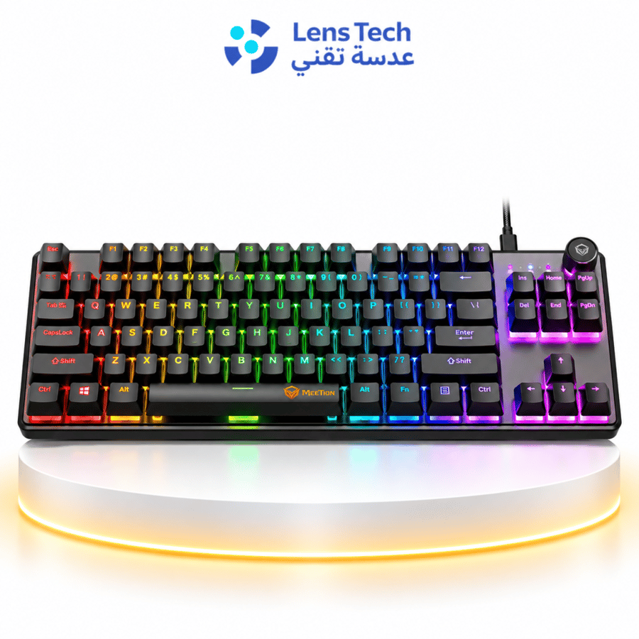 كيبورد MeeTion MK008 PRO ميكانيكي للألعاب – تصميم TKL، مفاتيح Hot-Swap وإضاءة RGB ⌨️