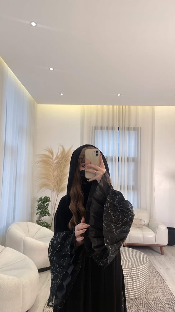 Abaya with sequin embroidery