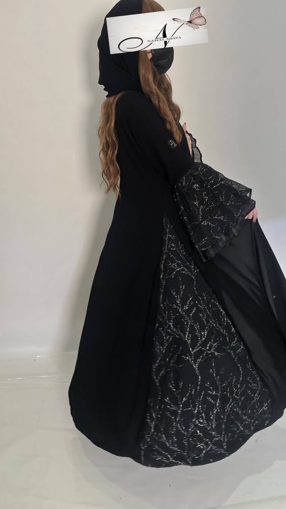 Abaya with sequin embroidery