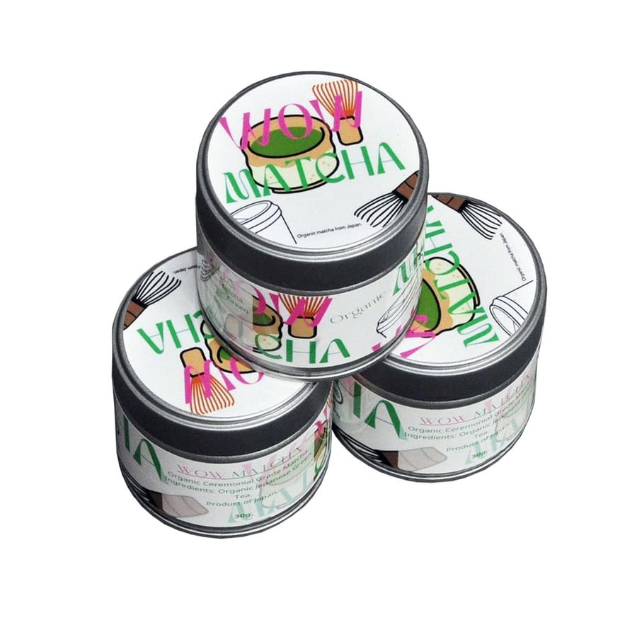 مجموعة من ٣ علب ماتشا عضوية احتفالية فاخرة 30g ORGANIC MATCHA PREMIUM CEREMONIAL GRADE.