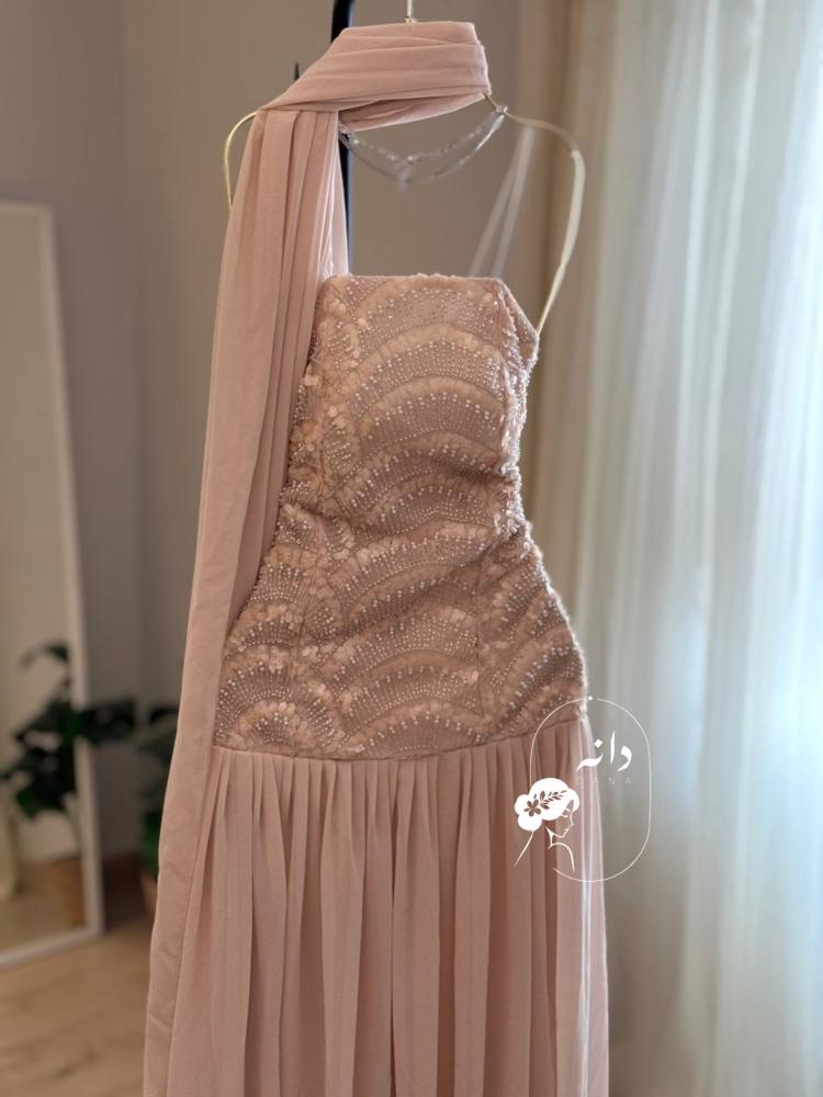 فستان ناعم سهرة مع شال