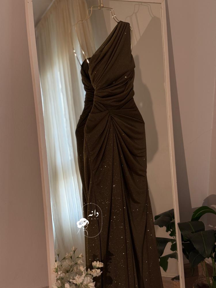 فستان ناعم سهرة زيتي