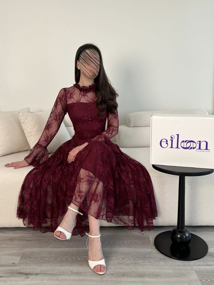 فستان اماسي عنابي