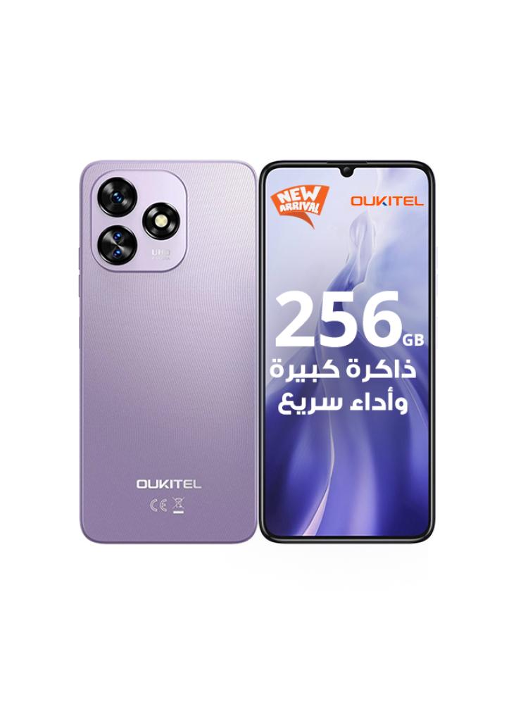 اوكيتل جوال C51 ثنائي الشريحة بذاكرة رام 8+16 جيجابايت وذاكرة داخلية 256 جيجابايت يدعم 4G LTE لون بنفسجي