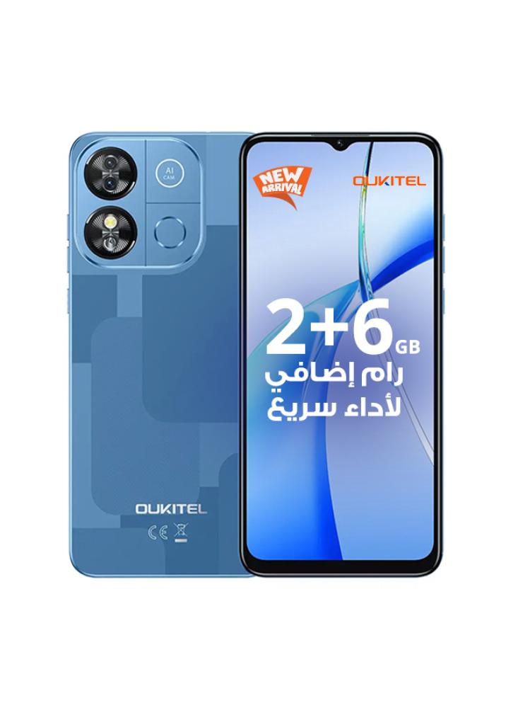 اوكيتل جوال C57S ثنائي الشريحة بذاكرة رام 2+6 جيجابايت وذاكرة داخلية 64 جيجابايت يدعم 4G LTE لون ازرق