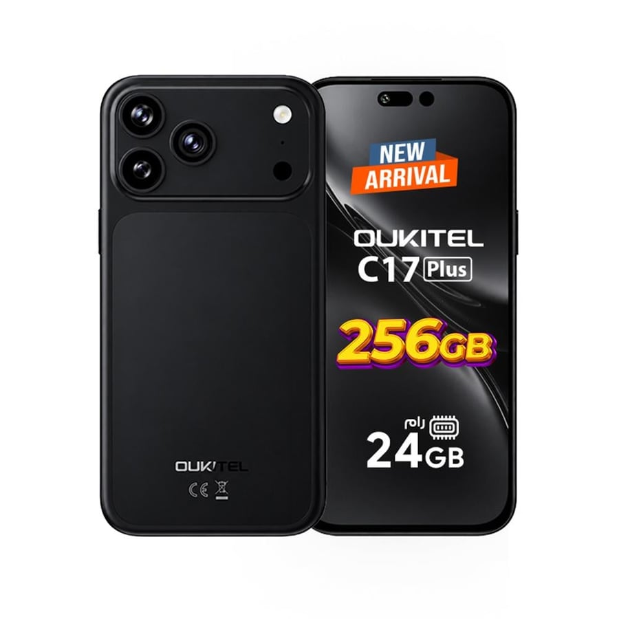 جوال C17 Plus ثنائي الشريحة بذاكرة رام 6+18 جيجابايت وذاكرة داخلية 256 جيجابايت يدعم 4G لون رمادي