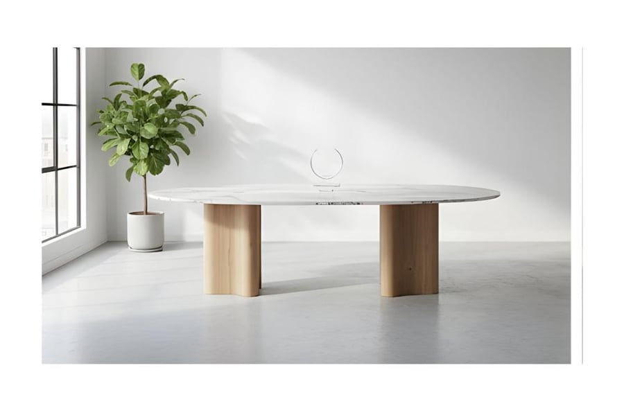 طاولة طعام عصرية مقاس 220 × 110 بتصميم أنيق