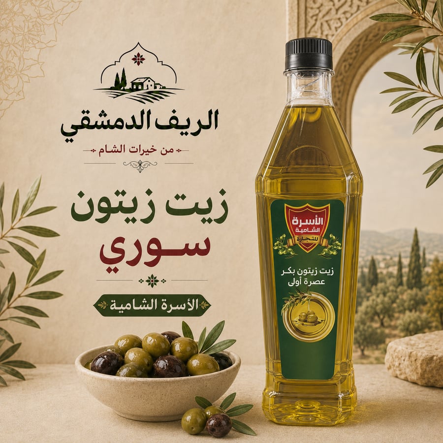زيت زيتون الأسرة الشامية 1 لتر