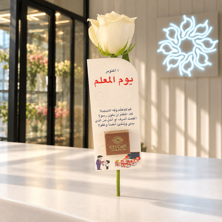 وردة المعلم مع شوكولاتة