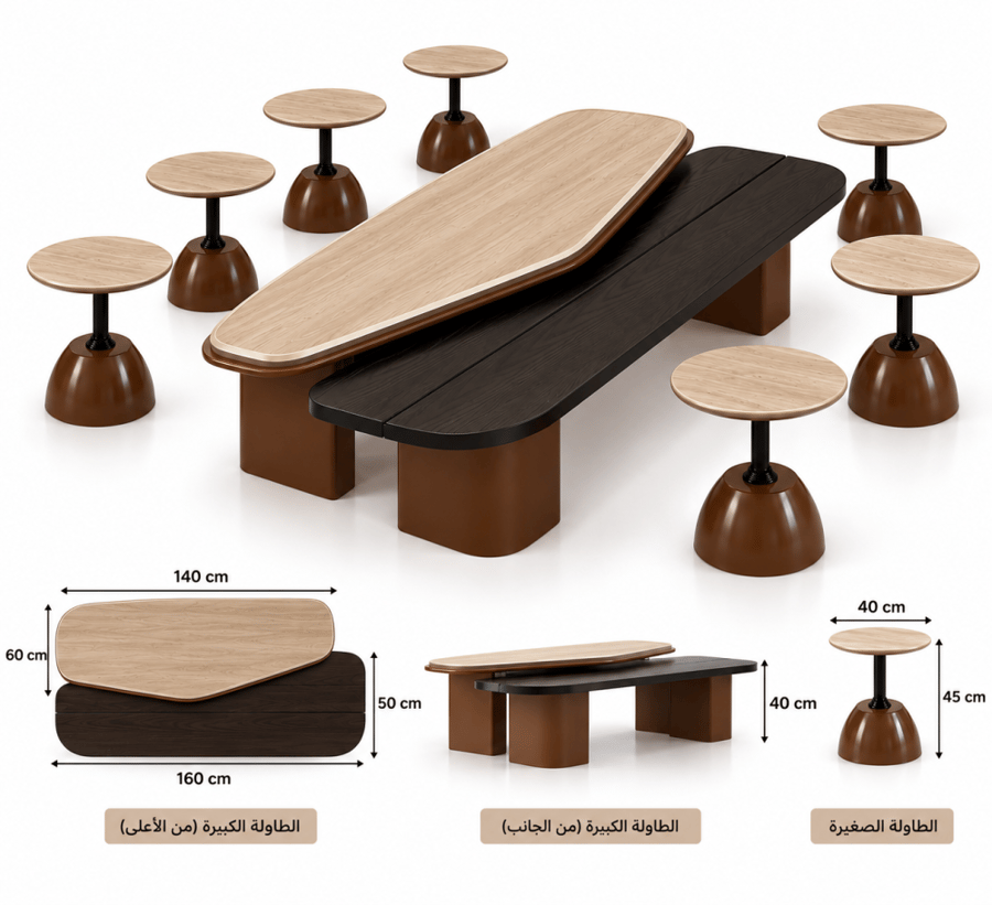 ‏طقم طاولات ارضي 6+1