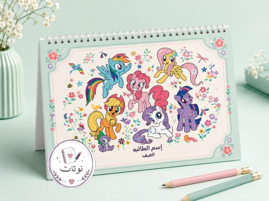 كراسة ماي ليتل بوني My Little Pony للأطفال 20 ورقة مقواة مع تخصيص الاس