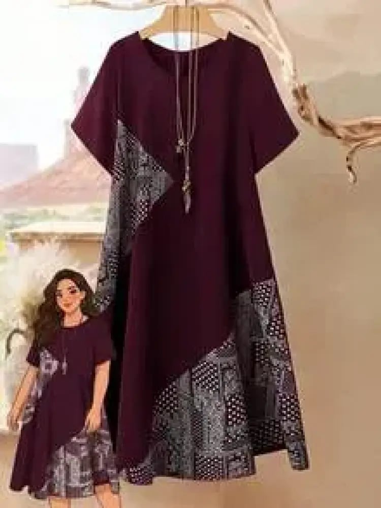 EMERY ROSE فستان صيفي فضفاض بطبعة زهرية لإطلالة عصرية للسيدات البدينات