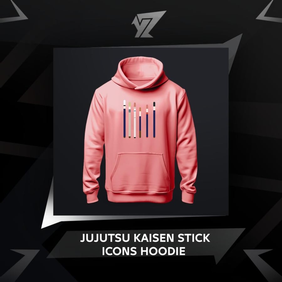 هودي اعواد شخصيات جوجوتسو كايسن - JuJutsu Kaisen Stick Icons Hoodie