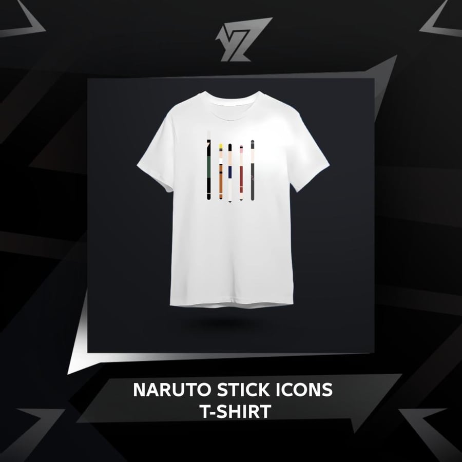 تي شيرت اعواد شخصيات ناروتو ( V2 ) - Naruto Stick Icons T-shirt ( V2 )