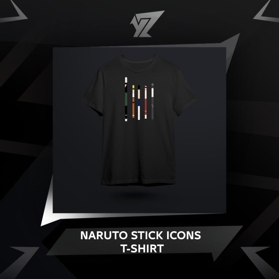تي شيرت اعواد شخصيات ناروتو ( V2 ) - Naruto Stick Icons T-shirt ( V2 )