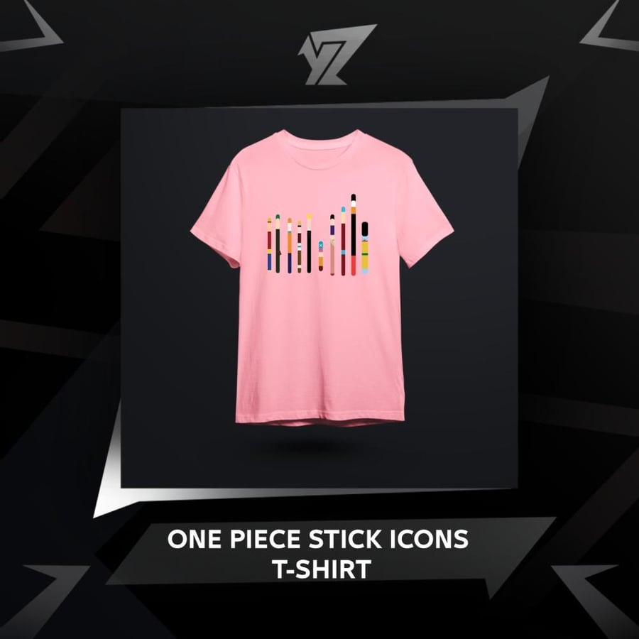 تي شيرت اعواد شخصيات ون بيس  - One Piece Stick Icons T-shrit