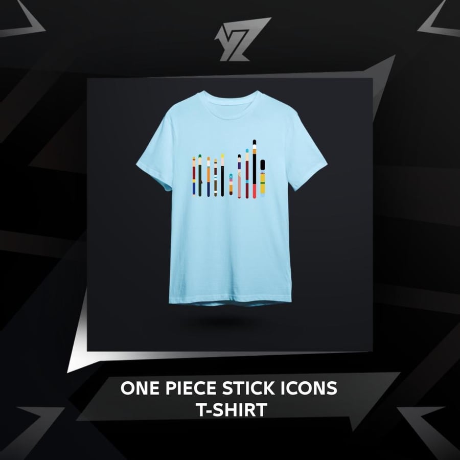تي شيرت اعواد شخصيات ون بيس  - One Piece Stick Icons T-shrit