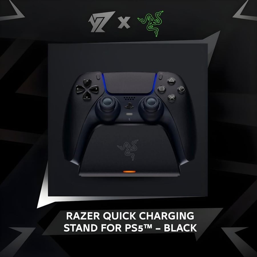 قاعدة شحن ريزر لـ وحدة تحكم البلايستيشن 5 ( اسود )  - ( Black ) Razer Quick Charging Stand For PS5