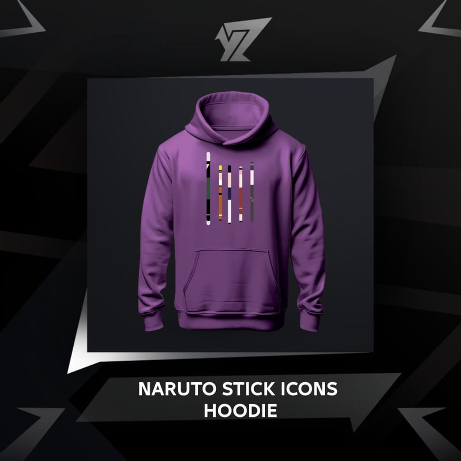 هودي اعواد شخصيات ناروتو - Naruto Stick Icons Hoodie